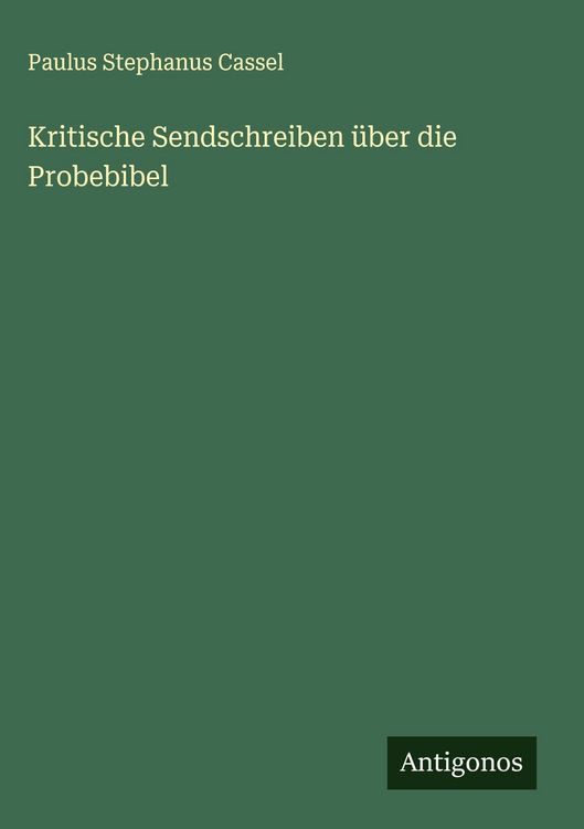 Produktbild: Kritische Sendschreiben &uuml;ber die Probebibel