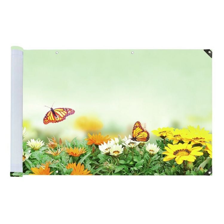 Produktbild: Balkon-Sichtschutz Mod. Schmetterling, 5 m, UV- und witterungsbest&auml;ndig