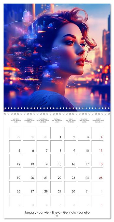 Produktbild: City faces AI beauties in world metropolises (Wall Calendar 2026 12 &times; 12 Inch) CALVENDO 12 Month Wall Calendar