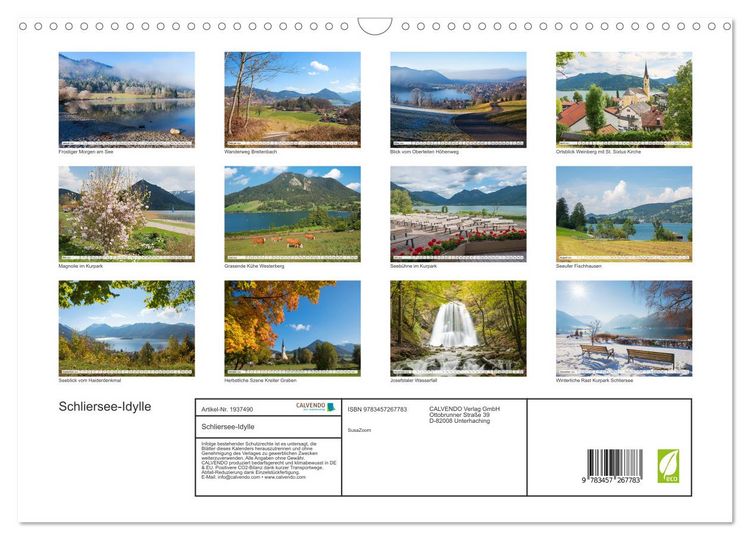 Produktbild: Schliersee-Idylle (Wandkalender 2026 DIN A3 quer), CALVENDO Monatskalender