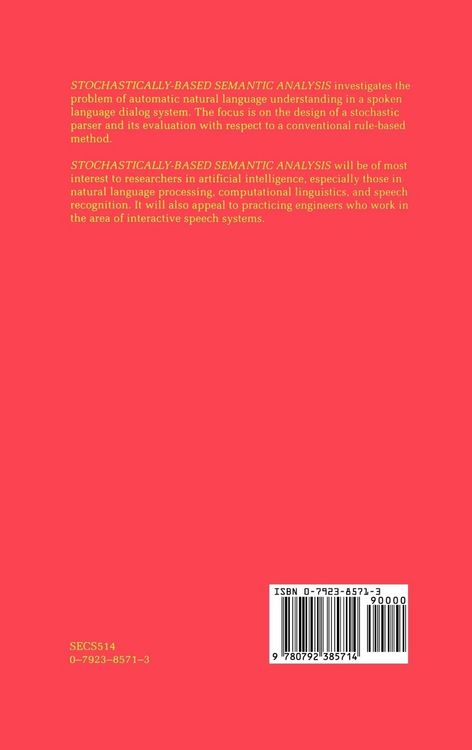 Produktbild: Stochastically-Based Semantic Analysis
