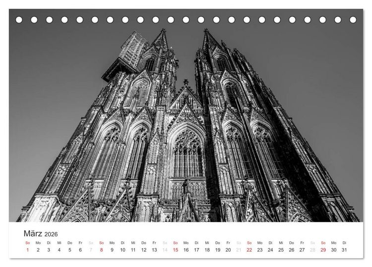 Produktbild: K&ouml;ln - monochrome Ansichten (Tischkalender 2026 DIN A5 quer), CALVENDO Monatskalender