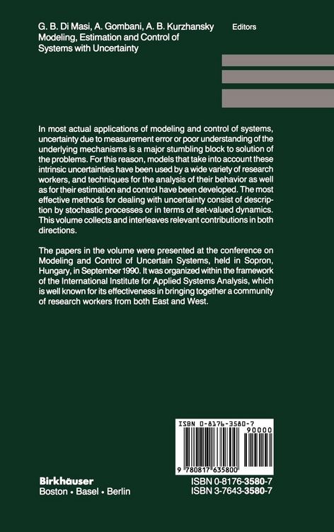 Produktbild: Modeling, Estimation and Control of Systems with Uncertainty