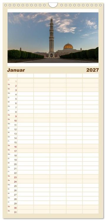 Produktbild: Familienplaner 2027 - Faszinierender Oman mit 5 Spalten (Wandkalender, 21 x 45 cm) CALVENDO