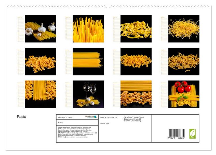 Produktbild: Pasta (hochwertiger Premium Wandkalender 2026 DIN A2 quer), Kunstdruck in Hochglanz