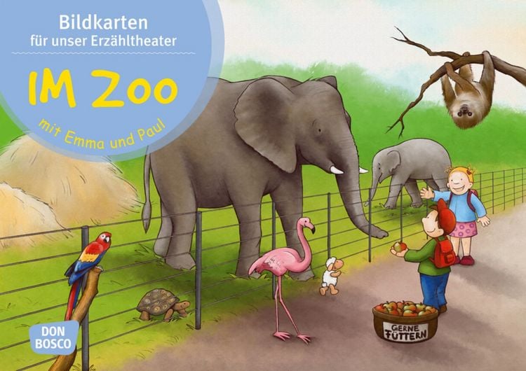 Produktbild: Im Zoo mit Emma und Paul. Kamishibai Bildkartenset.