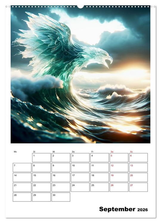 Produktbild: Wellen Illusionen (hochwertiger Premium Wandkalender 2026 DIN A2 hoch), Kunstdruck in Hochglanz
