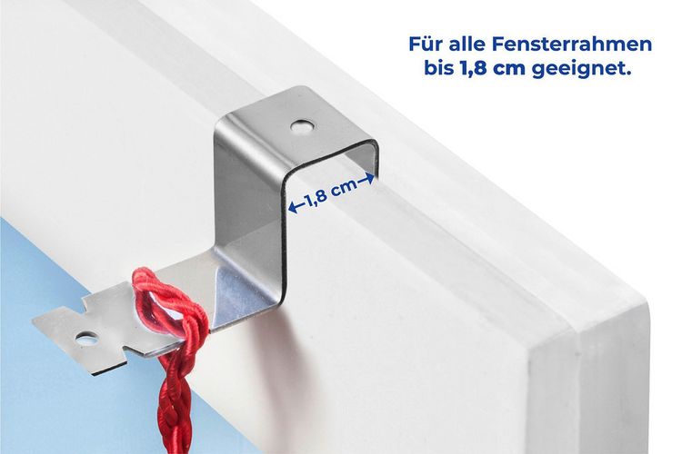 Produktbild: Fensterhaken 8er Set, f&uuml;r Fensterrahmen bis 1,8 cm geeignet