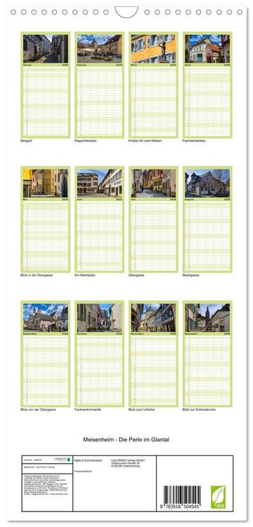 Produktbild: Familienplaner 2026 - Meisenheim - Die Perle im Glantal mit 5 Spalten (Wandkalender, 21 x 45 cm) CALVENDO