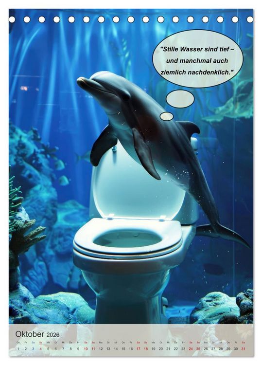 Produktbild: Tierisch lustiger Toilettenhumor (Tischkalender 2026 DIN A5 hoch), CALVENDO Monatskalender