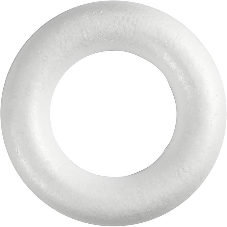 Produktbild: Creativ Company Styroporring, flach, D 25 cm, Dicke 30 mm, Wei&szlig;, 1 Stk