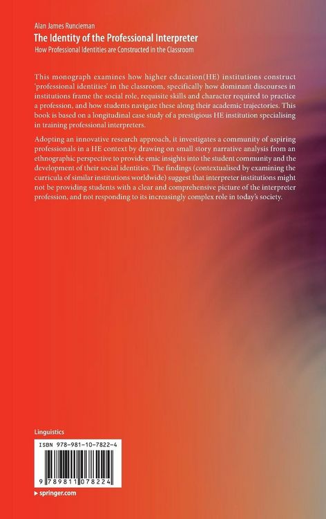 Produktbild: The Identity of the Professional Interpreter