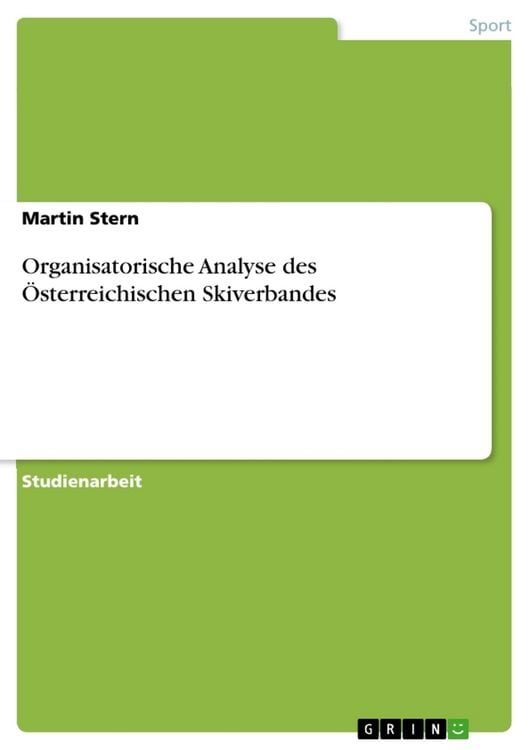 Produktbild: Organisatorische Analyse des &Ouml;sterreichischen Skiverbandes