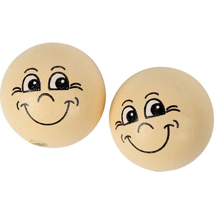 Produktbild: Creativ Company Gesicht Smiley, D 22 mm, Hellbeige, 10 Stk
