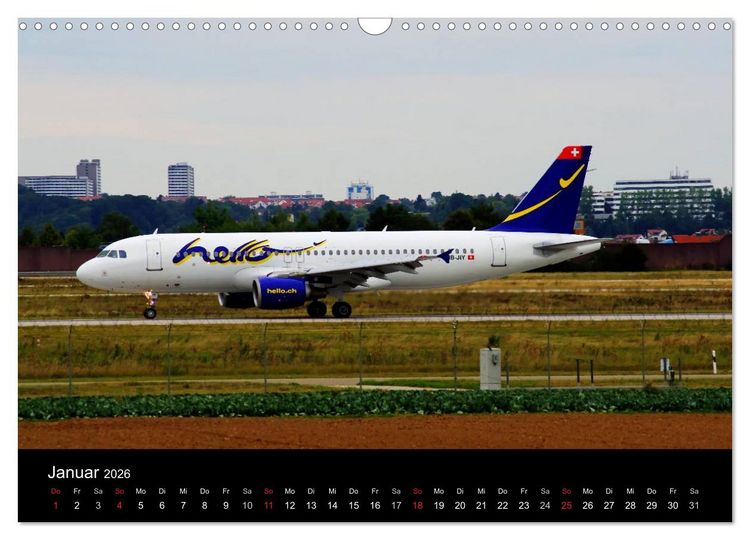 Produktbild: Giganten der L&uuml;fte am Airport Stuttgart (Wandkalender 2026 DIN A3 quer), CALVENDO Monatskalender