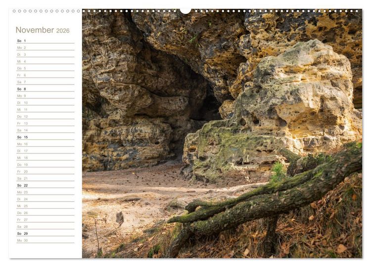 Produktbild: H&ouml;hlen, Grotten, Boofen - Elbsandstein (Wandkalender 2026 DIN A2 quer), CALVENDO Monatskalender