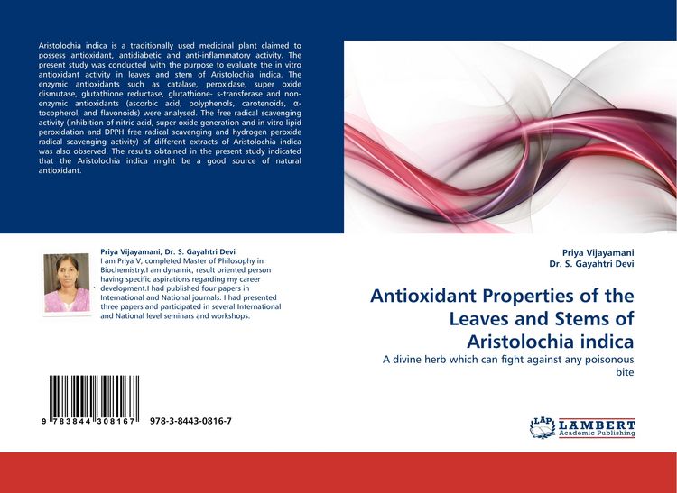 Produktbild: Antioxidant Properties of the Leaves and Stems of Aristolochia indica