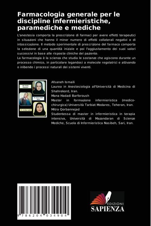 Produktbild: Farmacologia generale per le discipline infermieristiche, paramediche e mediche