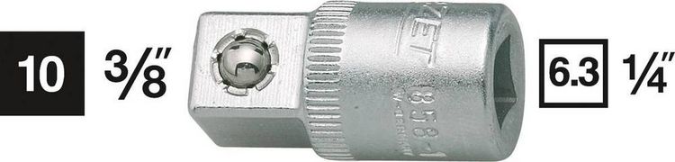 Produktbild: Vergr&ouml;&szlig;erungsst&uuml;ck 858-1 Antr.1/4 Zoll Abtrieb 3/8 Zoll L.26,5mm HAZET