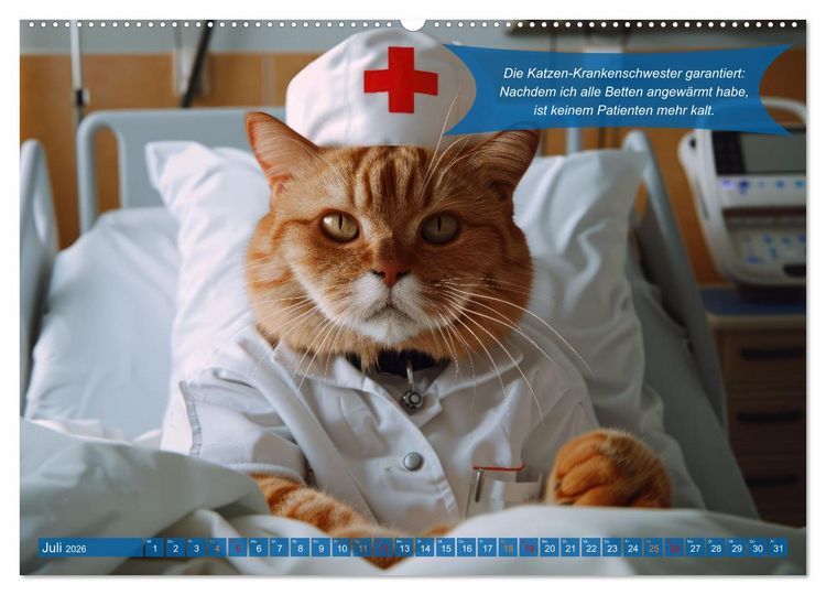 Produktbild: Tierisch lustige Krankenpfleger (hochwertiger Premium Wandkalender 2026 DIN A2 quer), Kunstdruck in Hochglanz