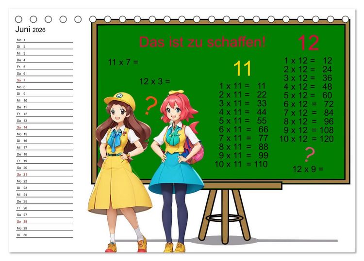 Produktbild: Mathematik f&uuml;r Grundsch&uuml;ler (Tischkalender 2026 DIN A5 quer), CALVENDO Monatskalender