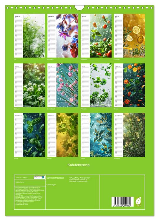Produktbild: Kr&auml;uterfrische (Wandkalender 2026 DIN A3 hoch), CALVENDO Monatskalender