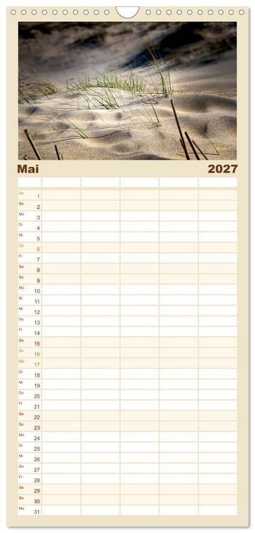 Produktbild: Familienplaner 2027 - Nordsee-D&uuml;nen mit 5 Spalten (Wandkalender, 21 x 45 cm) CALVENDO