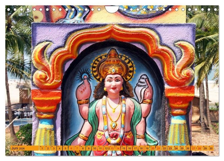 Produktbild: Indien - Goa Hindus Hippies Hare-Krishna (Wandkalender 2026 DIN A4 quer), CALVENDO Monatskalender