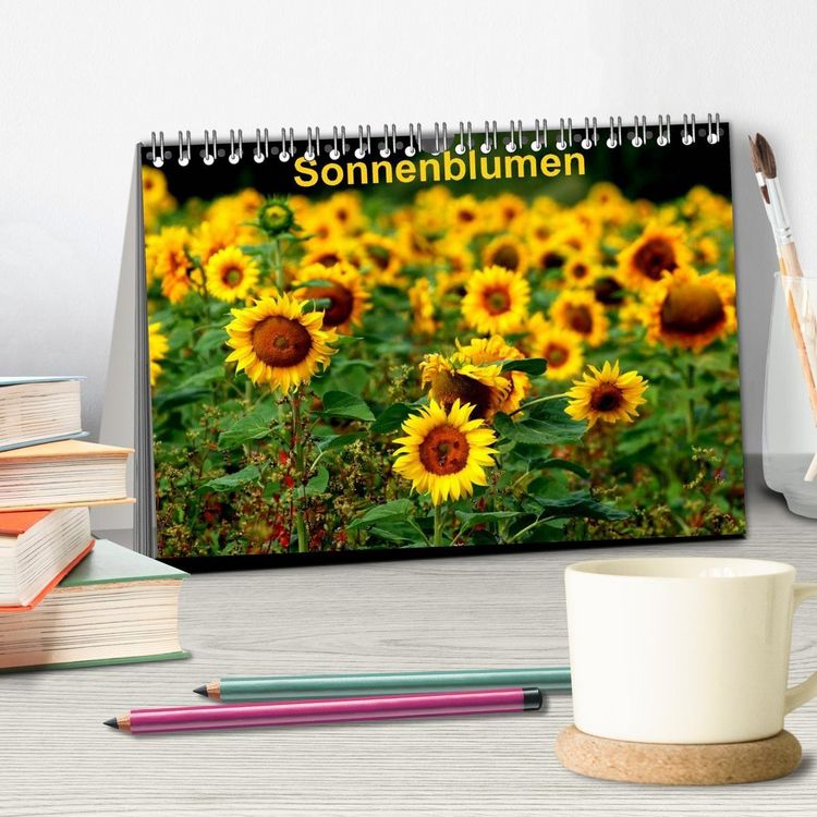 Produktbild: Sonnenblumen (Tischkalender 2027 DIN A5 quer), CALVENDO Monatskalender
