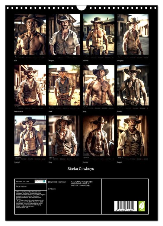Produktbild: Starke Cowboys (Wandkalender 2026 DIN A3 hoch), CALVENDO Monatskalender