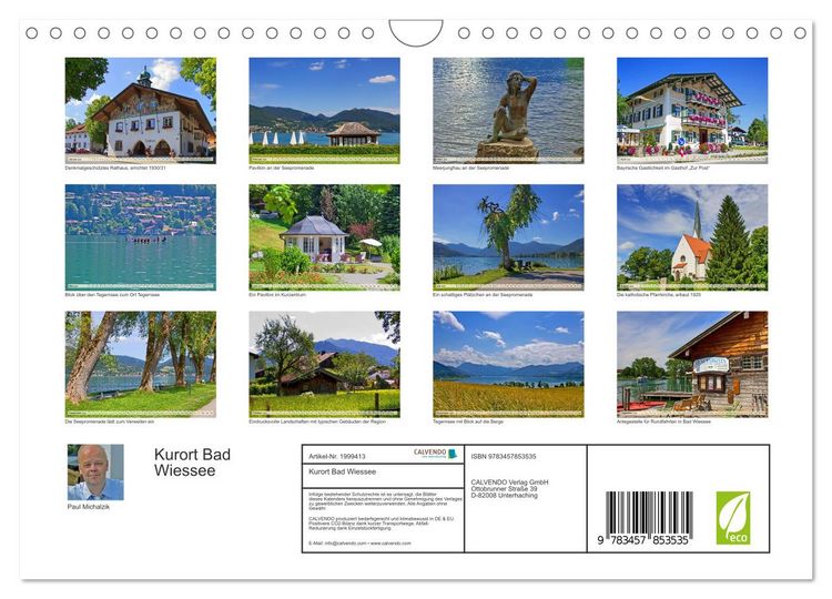 Produktbild: Kurort Bad Wiessee (Wandkalender 2026 DIN A4 quer), CALVENDO Monatskalender