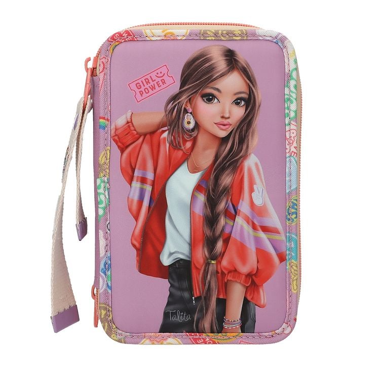 Produktbild: TOPModel 3 Fach Federtasche mit Anh&auml;nger GIRL POWER