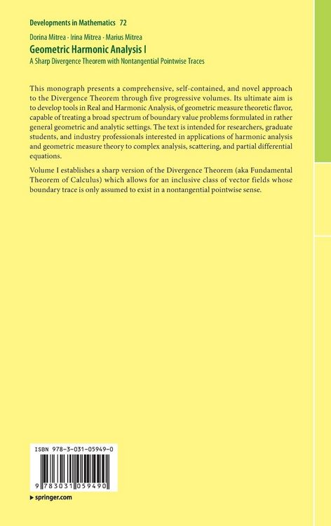 Produktbild: Geometric Harmonic Analysis I