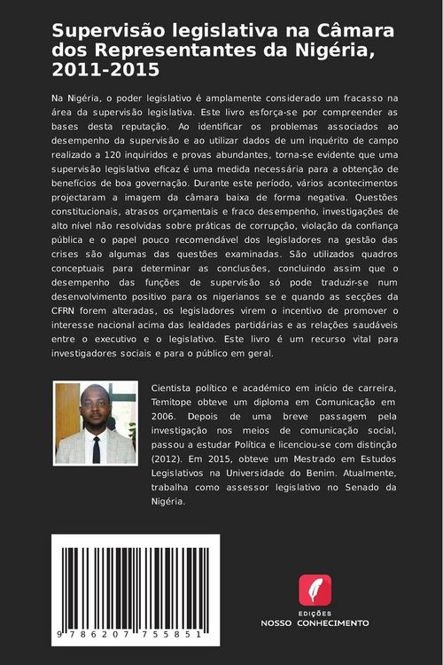 Produktbild: Supervis&atilde;o legislativa na C&acirc;mara dos Representantes da Nig&eacute;ria, 2011-2015