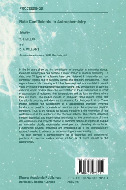 Produktbild: Rate Coefficients in Astrochemistry