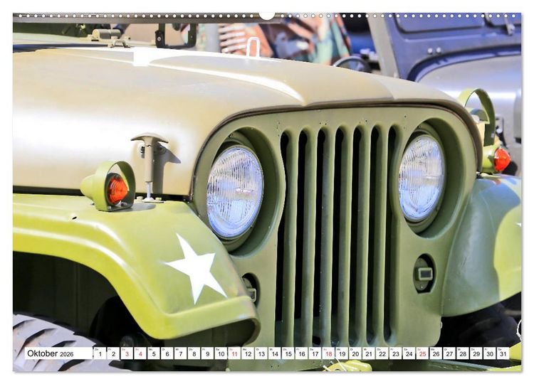 Produktbild: Willys Jeep im Detail vom Frankfurter Taxifahrer Petrus Bodenstaff (hochwertiger Premium Wandkalender 2026 DIN A2 quer), Kunstdruck in Hochglanz