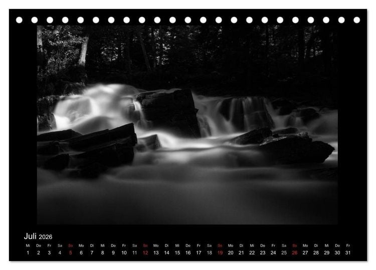 Produktbild: Harz-Bilder in monochrome (Tischkalender 2026 DIN A5 quer), CALVENDO Monatskalender