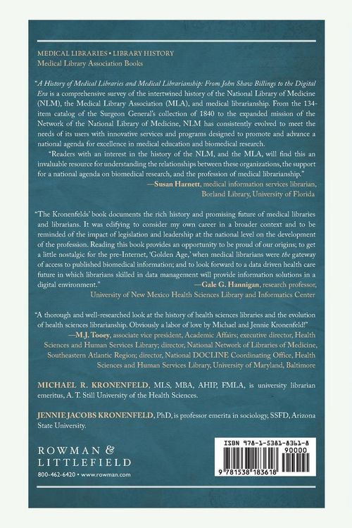 Produktbild: History of Medical Libraries and Medical Librarianship