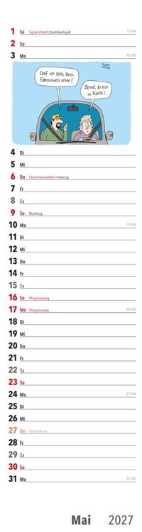 Produktbild: Ruhestand Streifenkalender 2027: Monatskalender f&uuml;r die Wand