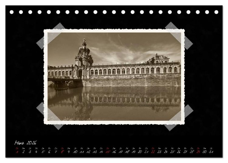 Produktbild: Dresden - Ein Kalender mit Fotografien wie aus einem alten Fotoalbum (Tischkalender 2026 DIN A5 quer), CALVENDO Monatskalender