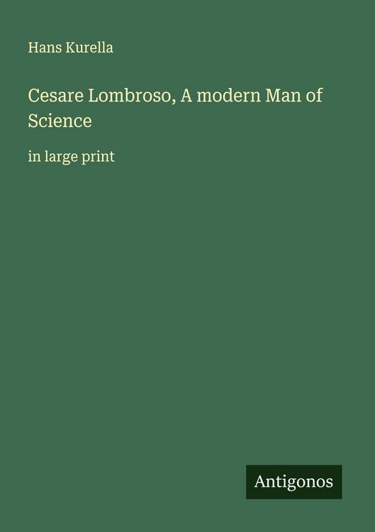 Produktbild: Cesare Lombroso, A modern Man of Science