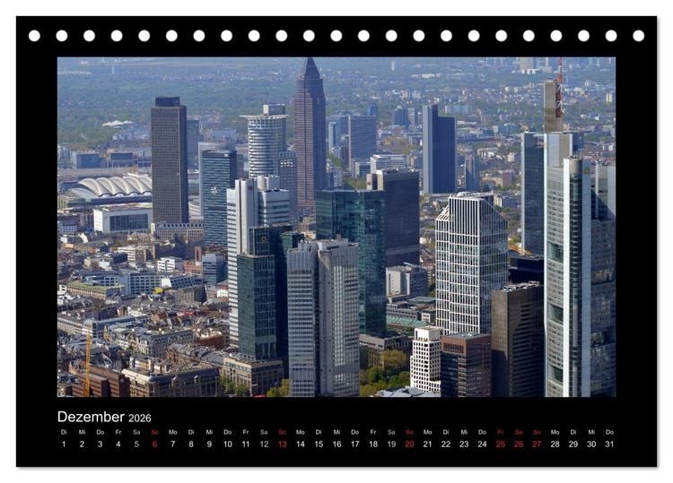 Produktbild: &uuml;ber den D&auml;chern von FRANKFURT (Tischkalender 2026 DIN A5 quer), CALVENDO Monatskalender
