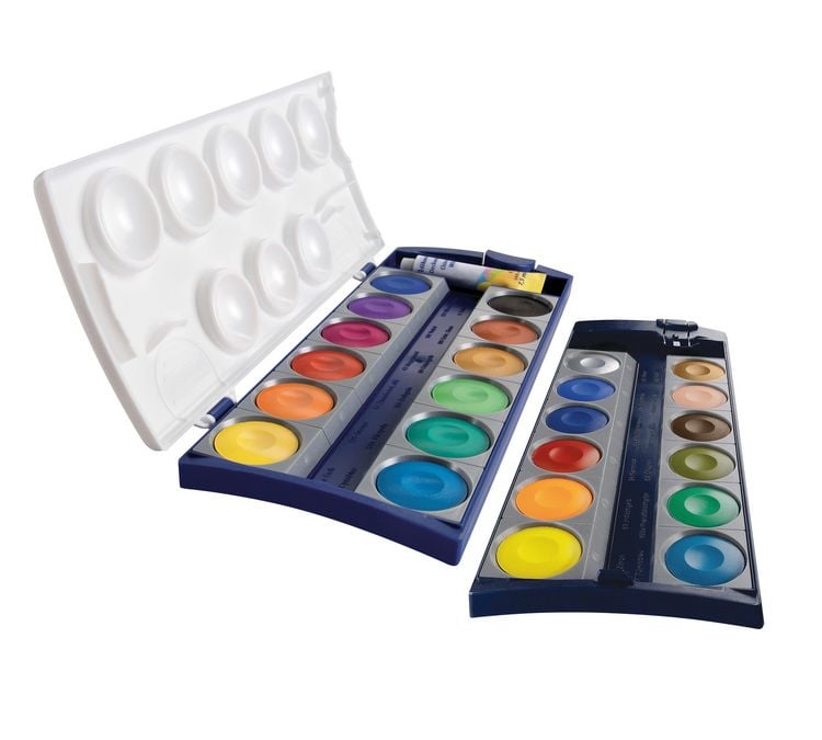 Produktbild: Pelikan Deckfarbkasten K24, 24 Farben und 1 Tube Deckwei&szlig;