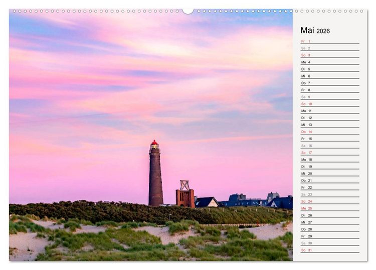Produktbild: BORKUM Geburtstagskalender mit Planerfunktion (Wandkalender 2026 DIN A2 quer), CALVENDO Monatskalender
