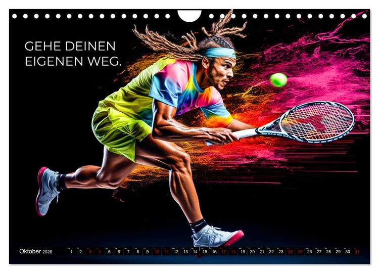 Produktbild: Tennis und Motivation (Wandkalender 2026 DIN A4 quer), CALVENDO Monatskalender