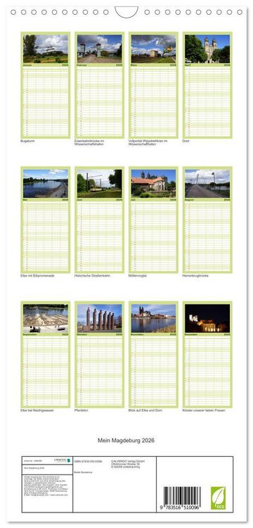 Produktbild: Familienplaner 2026 - Mein Magdeburg 2026 mit 5 Spalten (Wandkalender, 21 x 45 cm) CALVENDO
