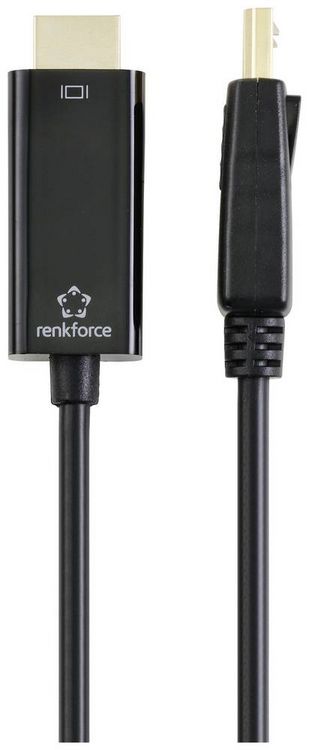 Produktbild: Renkforce DisplayPort / HDMI Adapterkabel DisplayPort Stecker, HDMI-A Stecker 5.00 m Schwarz RF-5179192 DisplayPort-Kabel