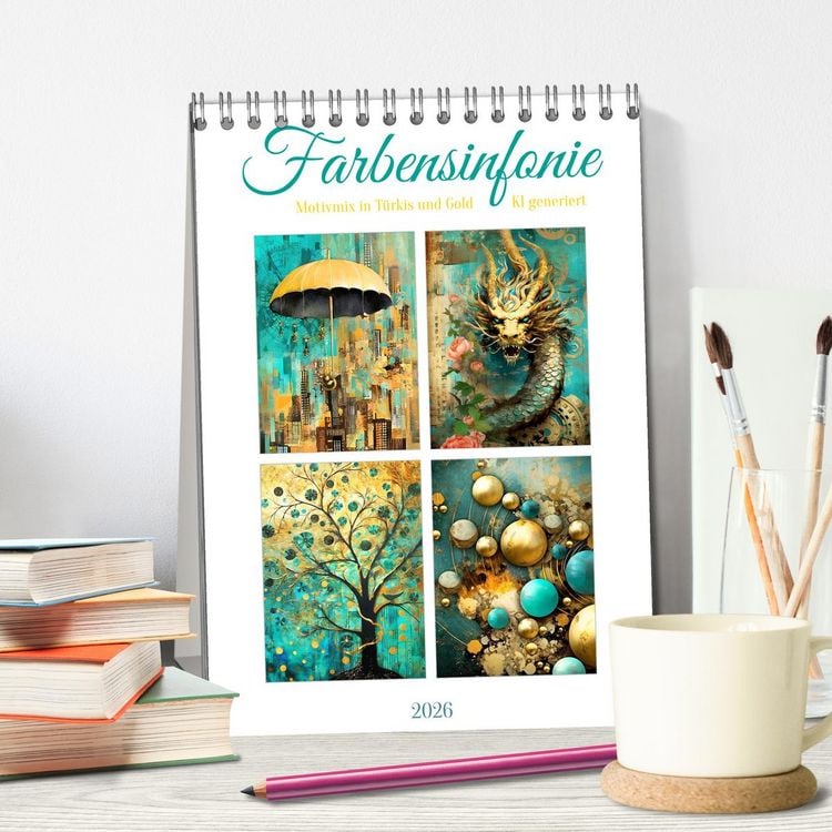 Produktbild: Farbensinfonie (Tischkalender 2026 DIN A5 hoch), CALVENDO Monatskalender