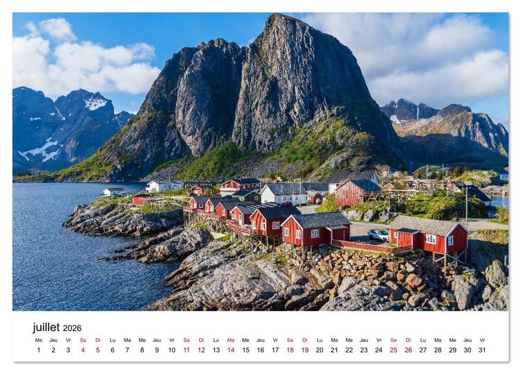 Produktbild: Lofoten - &Icirc;les de r&ecirc;ve norv&eacute;giennes (Calendrier de bureau 2026 DIN A5 vertical), CALVENDO calendrier mensuel