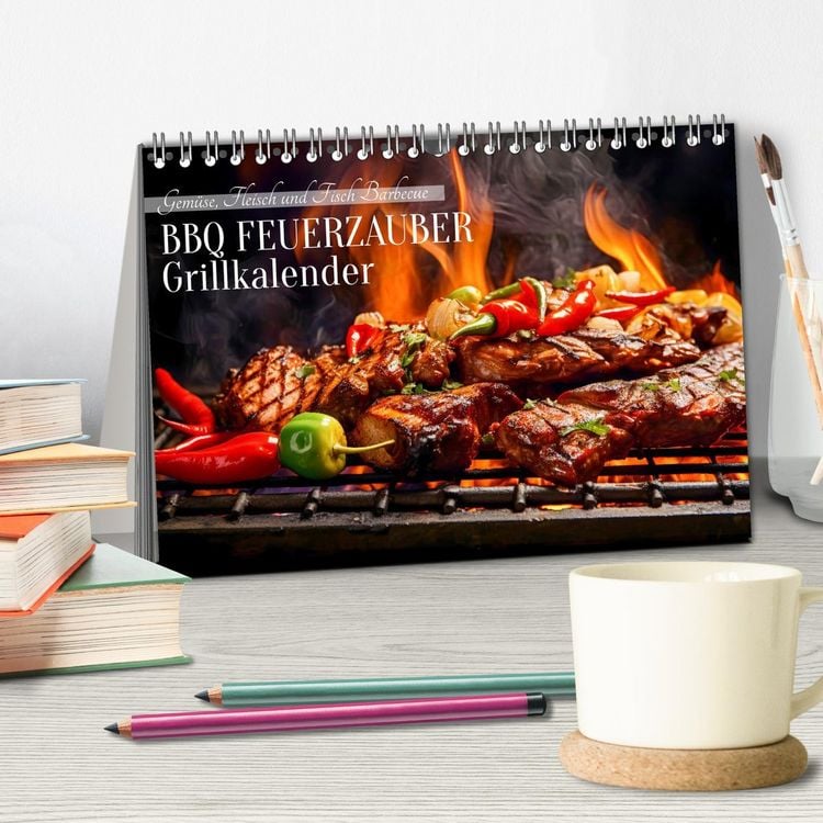Produktbild: BBQ Feuerzauber - Grillkalender (Tischkalender 2026 DIN A5 quer), CALVENDO Monatskalender